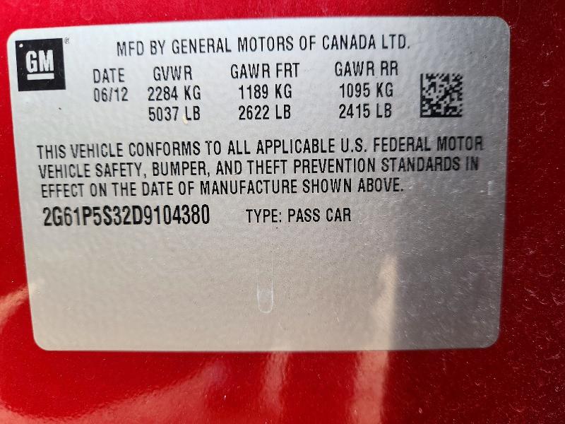 Продаж на аукціоні авто 2013 Cadillac Xts, vin: 2G61P5S32D9104380, номер лоту: 75038515