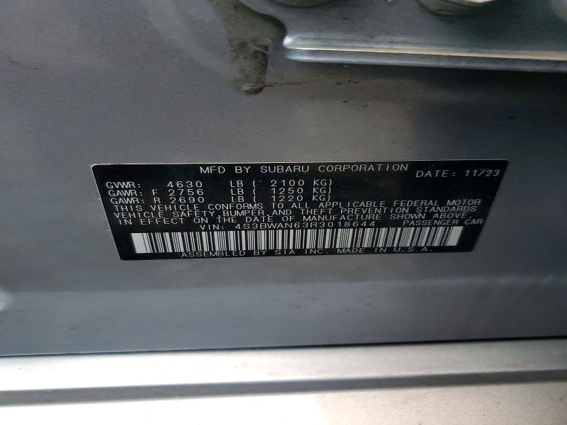 Aukcja sprzedaży 2024 Subaru Legacy, vin: 4S3BWAN63R3018644, numer aukcji: 99660375