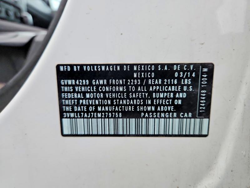 Продаж на аукціоні авто 2014 Volkswagen Jetta Tdi, vin: 3VWLL7AJ7EM279758, номер лоту: 72376275