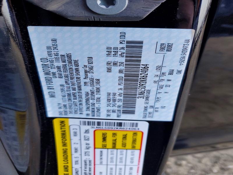 Продаж на аукціоні авто 2019 Lincoln Mkz Reserv, vin: 3LN6L5D92KR624064, номер лоту: 98423955