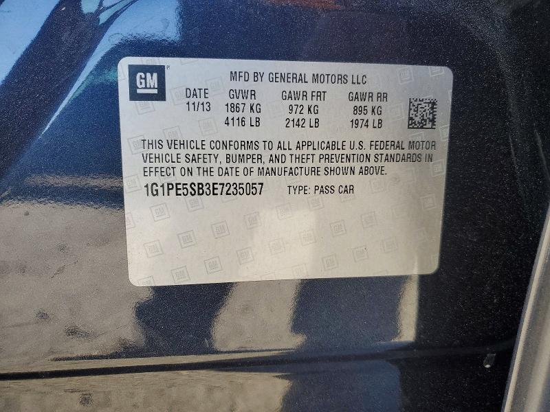 Aukcja sprzedaży 2014 Chevrolet Cruze Lt, vin: 1G1PE5SB3E7235057, numer aukcji: 74134555
