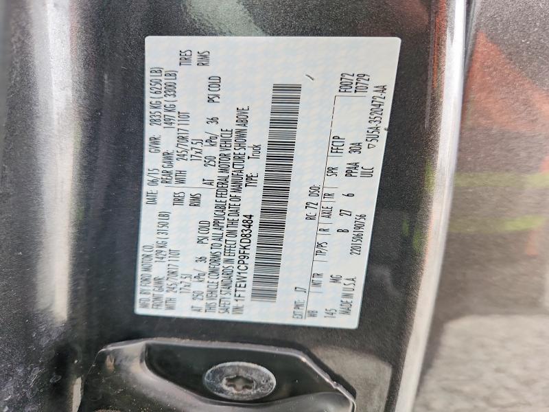 98126365 :رقم المزاد ، 1FTEW1CP9FKD83484 vin ، 2015 Ford F150 مزاد بيع