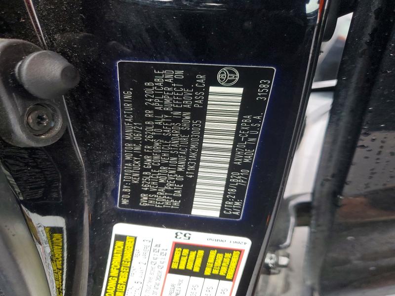 Aukcja sprzedaży 2021 Toyota Camry, vin: 4T1K31AK2MU030035, numer aukcji: 75035855