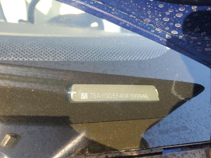 75466245 :رقم المزاد ، 7SAYGDEF4NF399946 vin ، 2022 Tesla Model Y مزاد بيع