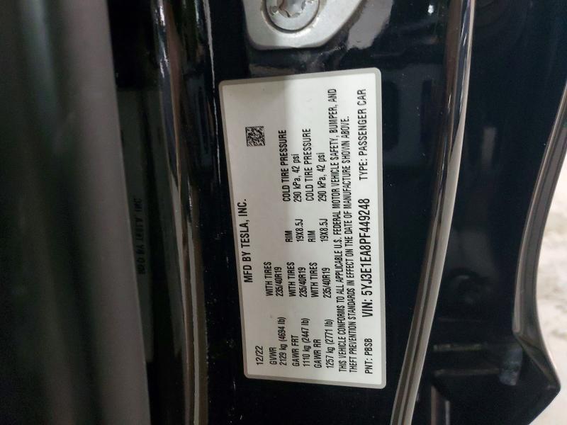 Aukcja sprzedaży 2023 Tesla Model 3, vin: 5YJ3E1EA8PF449248, numer aukcji: 74151925