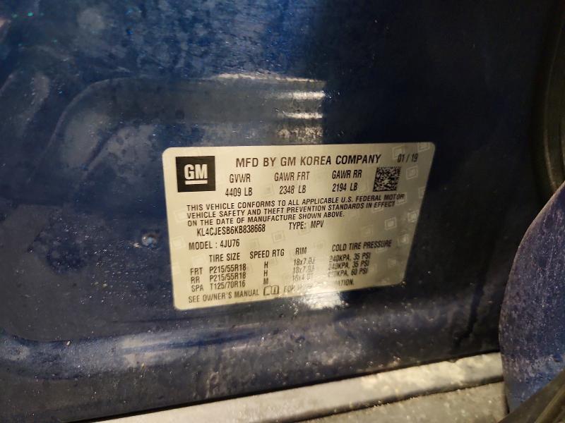 73285905 :رقم المزاد ، KL4CJESB6KB838668 vin ، 2019 Buick Encore مزاد بيع