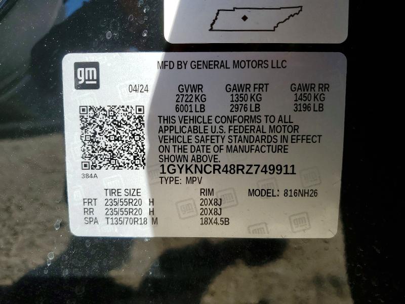 Продаж на аукціоні авто 2024 Cadillac Xt5, vin: 1GYKNCR48RZ749911, номер лоту: 73513635