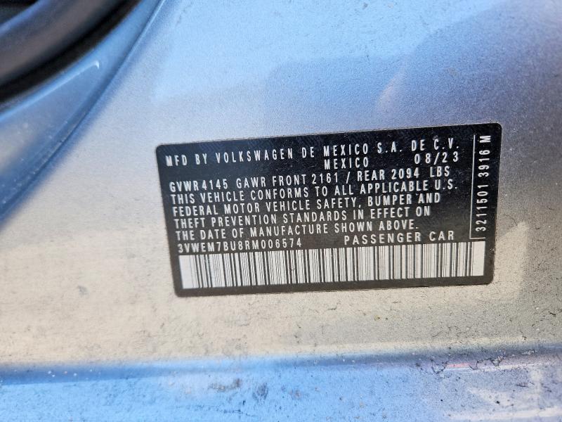 Aukcja sprzedaży 2024 Volkswagen Jetta, vin: 3VWEM7BU8RM006574, numer aukcji: 75272305