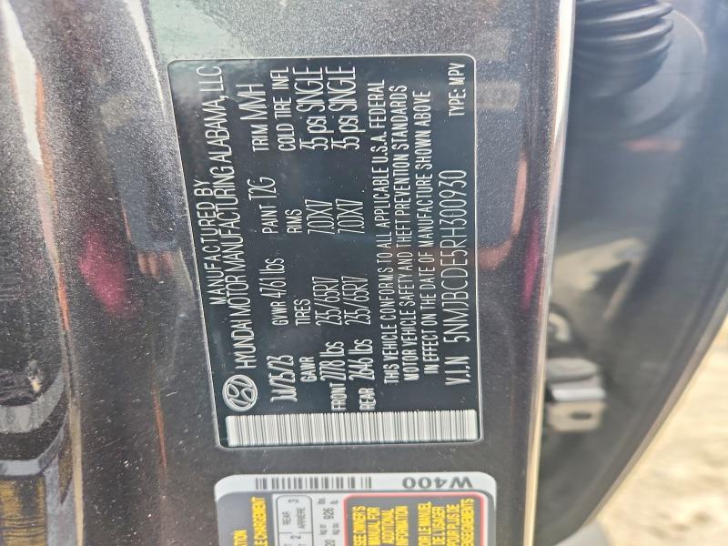 99737635 :رقم المزاد ، 5NMJBCDE5RH300930 vin ، 2024 Hyundai Tucson مزاد بيع