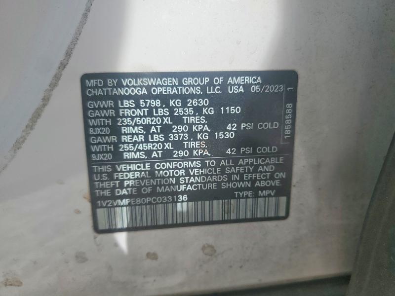 2023 Volkswagen Id.4 მანქანა იყიდება აუქციონზე, vin: 1V2VMPE80PC033136, აუქციონის ნომერი: 99947425