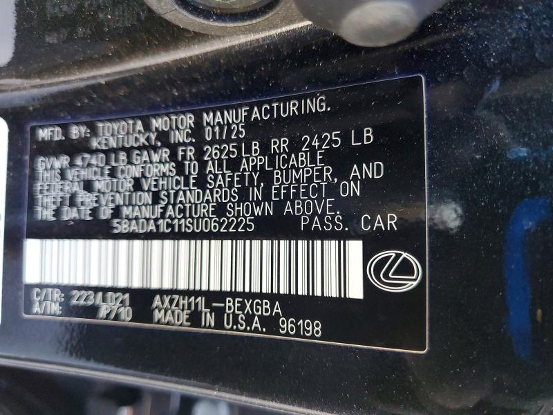Продажа на аукционе авто 2025 Lexus Es, vin: 58ADA1C11SU062225, номер лота: 74584995