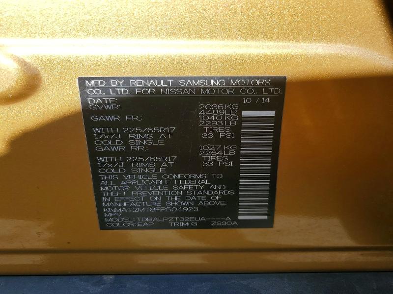 Продажа на аукционе авто 2015 Nissan Rogue, vin: KNMAT2MT8FP504923, номер лота: 74677095