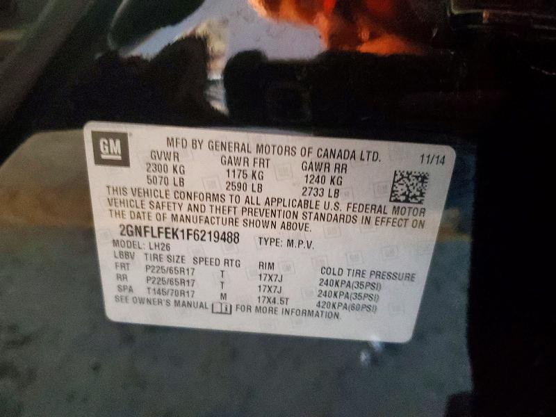 Aukcja sprzedaży 2015 Chevrolet Equinox, vin: 2GNFLFEK1F6219488, numer aukcji: 74294335