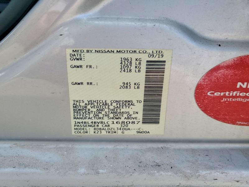 97677985 :رقم المزاد ، 1N4BL4BV8LC168087 vin ، 2020 Nissan Altima S مزاد بيع