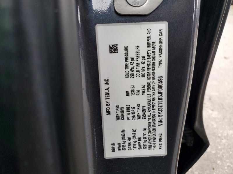 99659065 :رقم المزاد ، 5YJ3E1EB3JF090598 vin ، 2018 Tesla Model 3 مزاد بيع