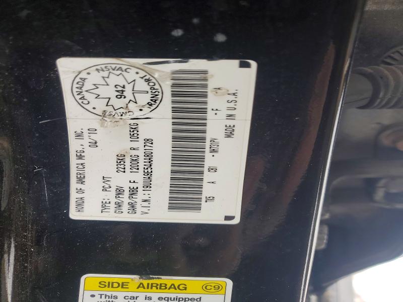 73391985 :رقم المزاد ، 19UUA9E54AA801728 vin ، 2010 Acura Tl مزاد بيع
