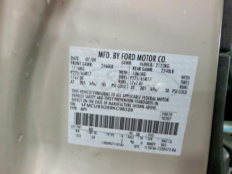 Продаж на аукціоні авто 2009 Ford Escape, vin: 1FMCU93G59KC98329, номер лоту: 73487935