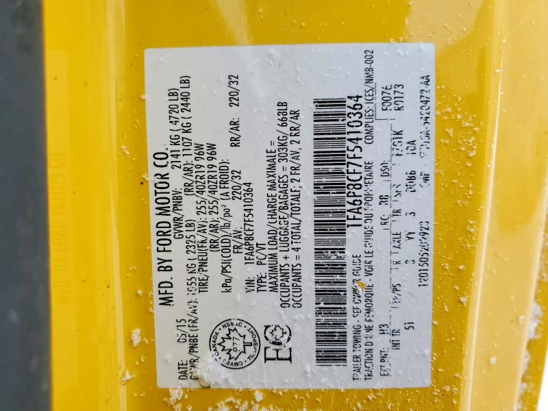 2015 Ford Mustang Gt მანქანა იყიდება აუქციონზე, vin: 1FA6P8CF7F5410364, აუქციონის ნომერი: 73157765