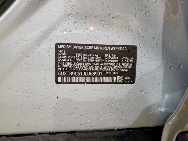 2018 Bmw X3 მანქანა იყიდება აუქციონზე, vin: 5UXTR9C51JLD68901, აუქციონის ნომერი: 98760225