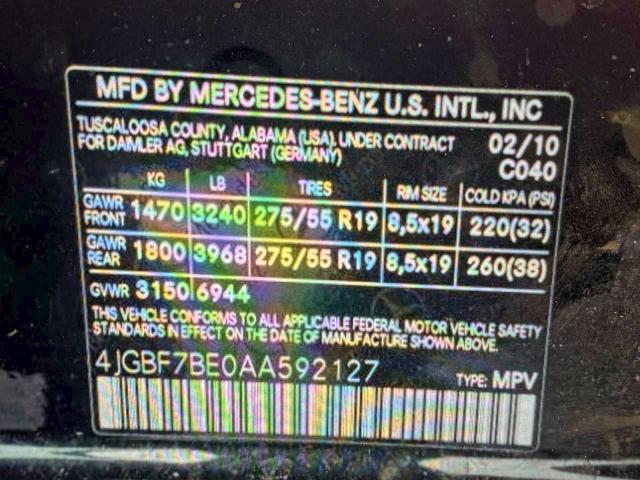 Aukcja sprzedaży 2010 Mercedes-benz Gl 450 4ma, vin: 4JGBF7BE0AA592127, numer aukcji: 99605885