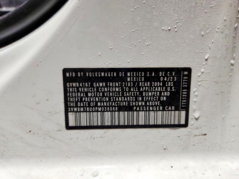 Aukcja sprzedaży 2023 Volkswagen Jetta, vin: 3VWBM7BU0PM036068, numer aukcji: 99679625