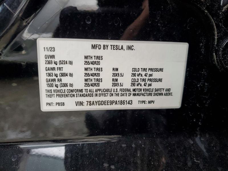 Aukcja sprzedaży 2023 Tesla Model Y, vin: 7SAYGDEE9PA186143, numer aukcji: 74224565