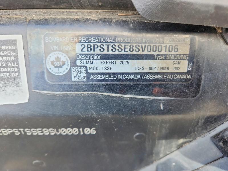Продаж на аукціоні авто 2025 Ski-doo Summit X85, vin: 2BPSTSSE8SV000106, номер лоту: 97122495