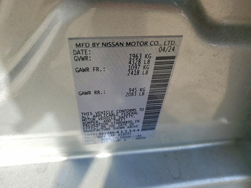 Продажа на аукционе авто 2024 Nissan Altima S, vin: 1N4BL4BV4RN415344, номер лота: 72565265