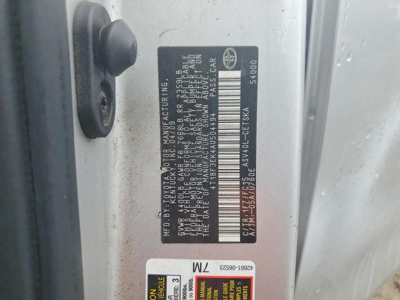 Продажа на аукционе авто 2010 Toyota Camry Base, vin: 4T1BF3EK4AU504494, номер лота: 73693095