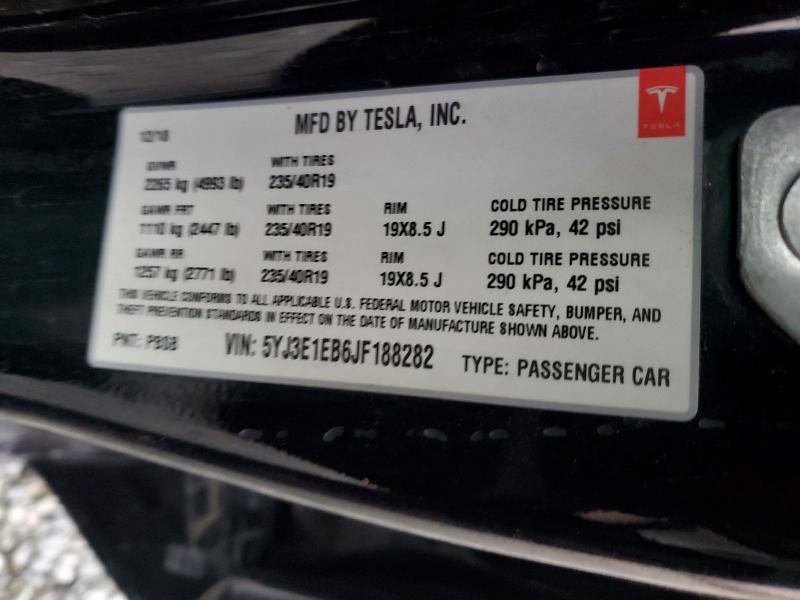 Aukcja sprzedaży 2018 Tesla Model 3, vin: 5YJ3E1EB6JF188282, numer aukcji: 99856305