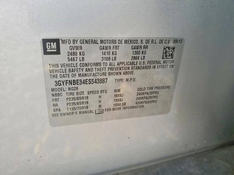 2014 Cadillac Srx მანქანა იყიდება აუქციონზე, vin: 3GYFNBE34ES543887, აუქციონის ნომერი: 99440385