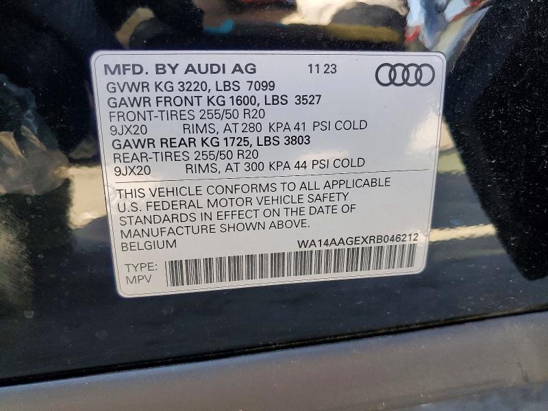 Aukcja sprzedaży 2024 Audi Q8 E-tron, vin: WA14AAGEXRB046212, numer aukcji: 74471635