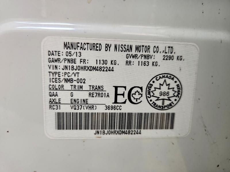 Продаж на аукціоні авто 2013 Infiniti Ex37, vin: JN1BJ0HRXDM482244, номер лоту: 74677565