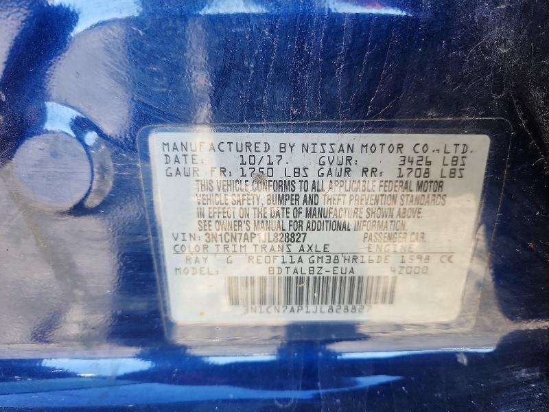 Продажа на аукционе авто 2018 Nissan Versa, vin: 3N1CN7AP1JL828827, номер лота: 74145125