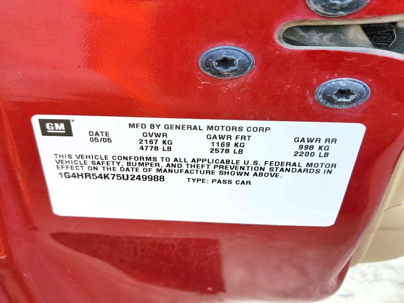 2005 Buick Lesabre მანქანა იყიდება აუქციონზე, vin: 1G4HR54K75U249988, აუქციონის ნომერი: 98185265