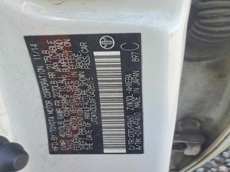 2015 Toyota Prius მანქანა იყიდება აუქციონზე, vin: JTDKN3DUXF0428515, აუქციონის ნომერი: 99807055