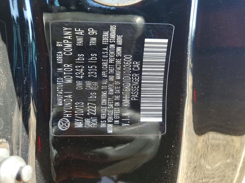73079285 :رقم المزاد ، KMHHT6KD1DU103600 vin ، 2013 Hyundai Genesis Co مزاد بيع