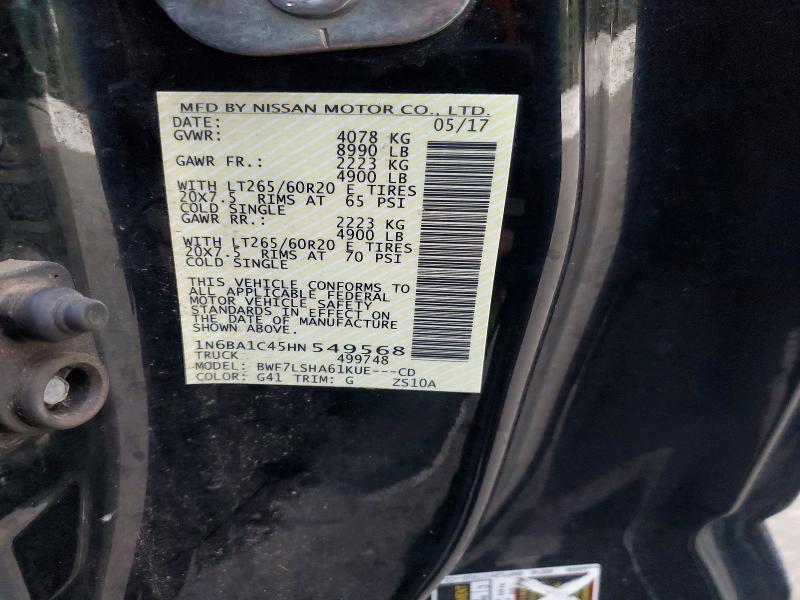 74096275 :رقم المزاد ، 1N6BA1C45HN549568 vin ، 2017 Nissan Titan Xd S مزاد بيع
