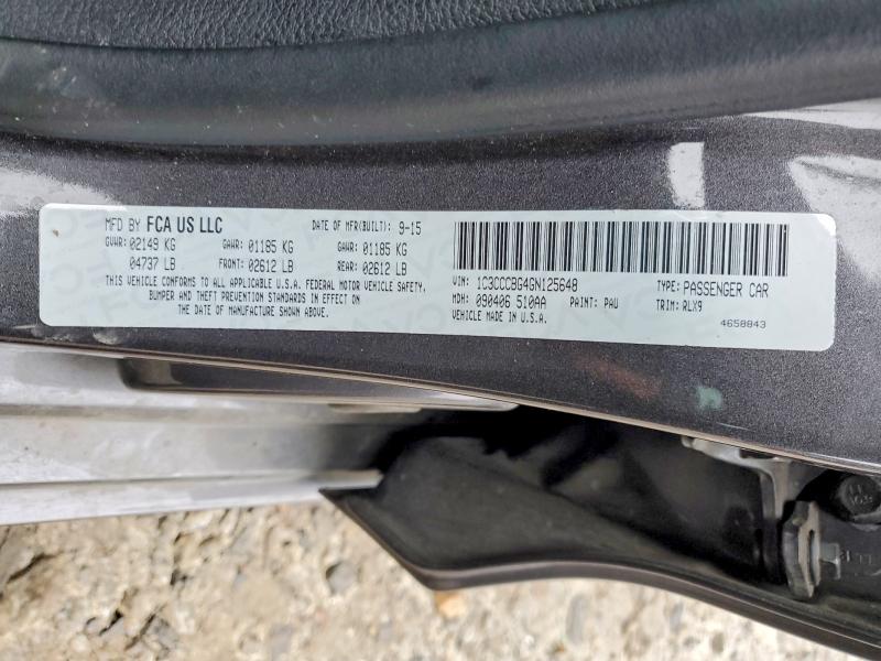 99231325 :رقم المزاد ، 1C3CCCBG4GN125648 vin ، 2016 Chrysler 200 مزاد بيع
