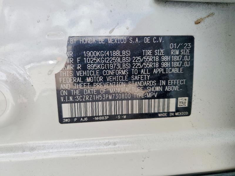 Продажа на аукционе авто 2023 Honda Hr-v, vin: 3CZRZ1H53PM730800, номер лота: 99632795