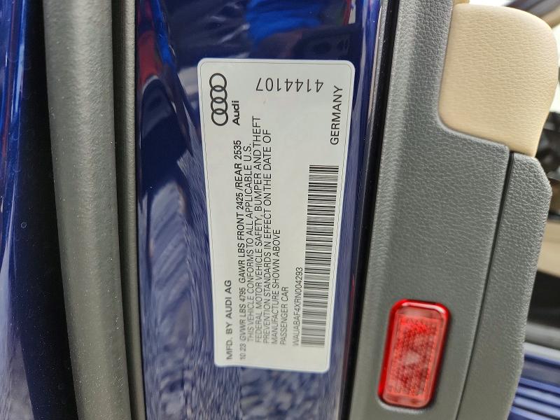 Aukcja sprzedaży 2024 Audi A4, vin: WAUABAF4XRN004293, numer aukcji: 97945105