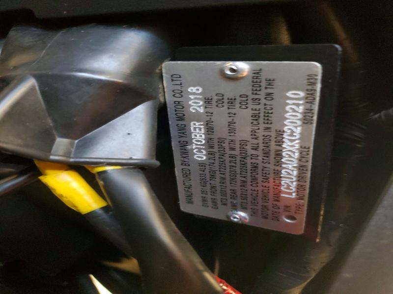94815405 :رقم المزاد ، LC2U2A02XKC200210 vin ، 2019 Kymco Usa Inc Super 8 مزاد بيع