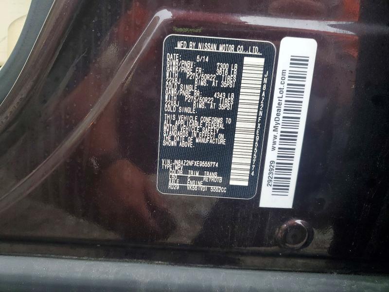 Продаж на аукціоні авто 2014 Infiniti Qx80, vin: JN8AZ2NFXE9555774, номер лоту: 99528225