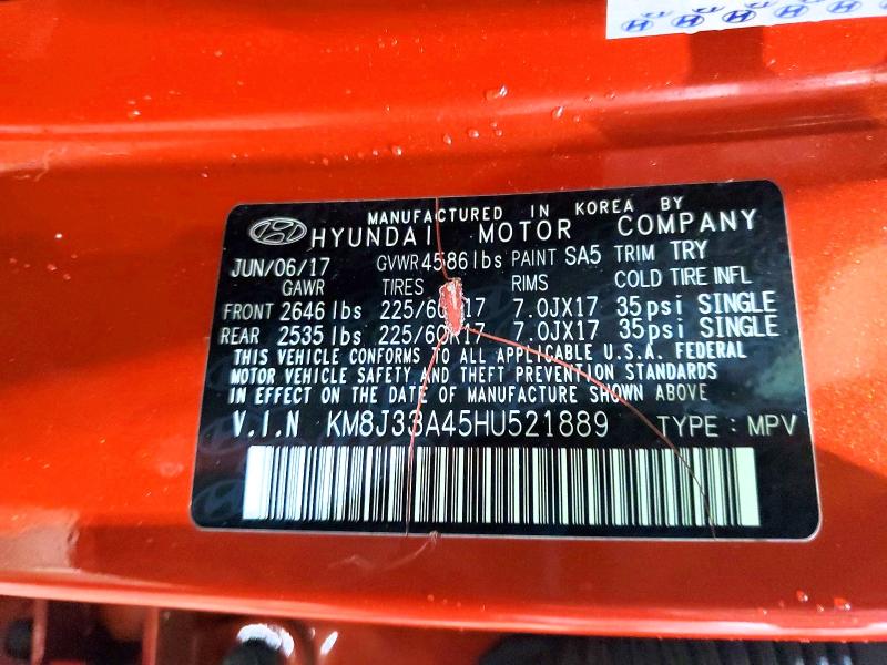 Продажа на аукционе авто 2017 Hyundai Tucson, vin: KM8J33A45HU521889, номер лота: 73699825