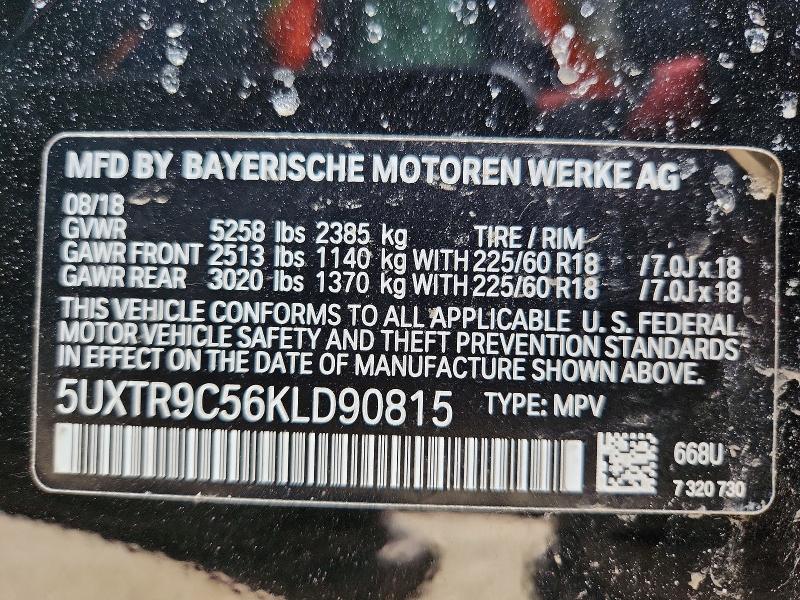 Продажа на аукционе авто 2019 Bmw X3, vin: 5UXTR9C56KLD90815, номер лота: 74202765