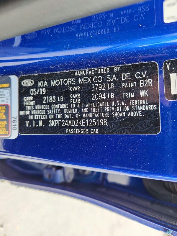 Продаж на аукціоні авто 2019 Kia Forte, vin: 3KPF24AD2KE125198, номер лоту: 75196875