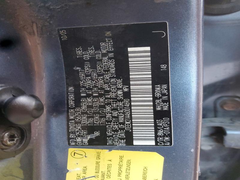 Auction sale of the 2006 Toyota Highlander, vin: JTEEW21A460014690, lot number: 72579205