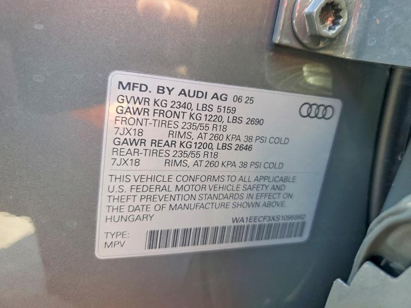 Продаж на аукціоні авто 2025 Audi Q3, vin: WA1EECF3XS1095992, номер лоту: 72978415