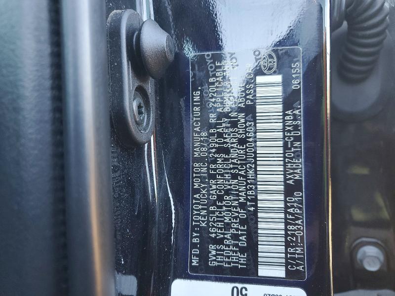 Продажа на аукционе авто 2018 Toyota Camry, vin: 4T1B31HK2JU004603, номер лота: 73433015