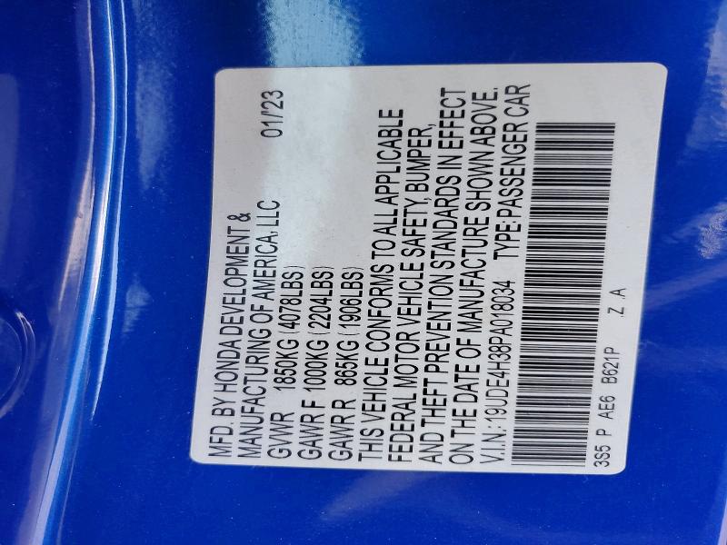 99359385 :رقم المزاد ، 19UDE4H38PA018034 vin ، 2023 Acura Integra مزاد بيع
